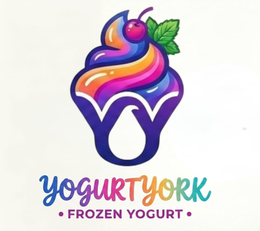 YogurtYork frozen yogurt logo by Dyaloni Foods Pvt Ltd
