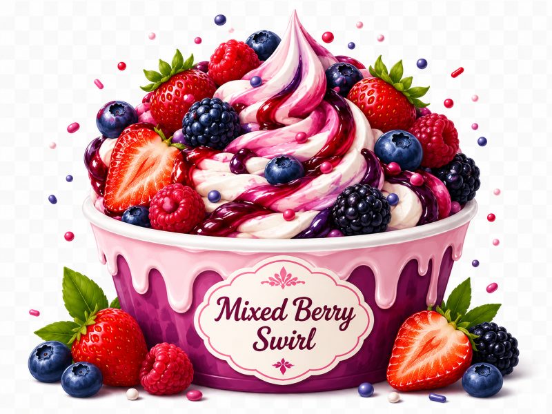 Mixed Berry Swirl frozen yogurt