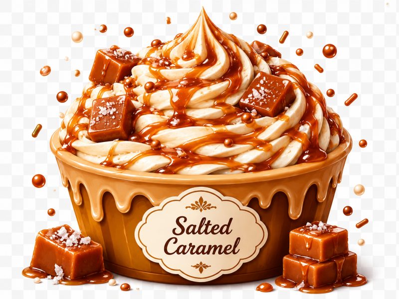 Salted Caramel frozen yogurt at YogurtYork